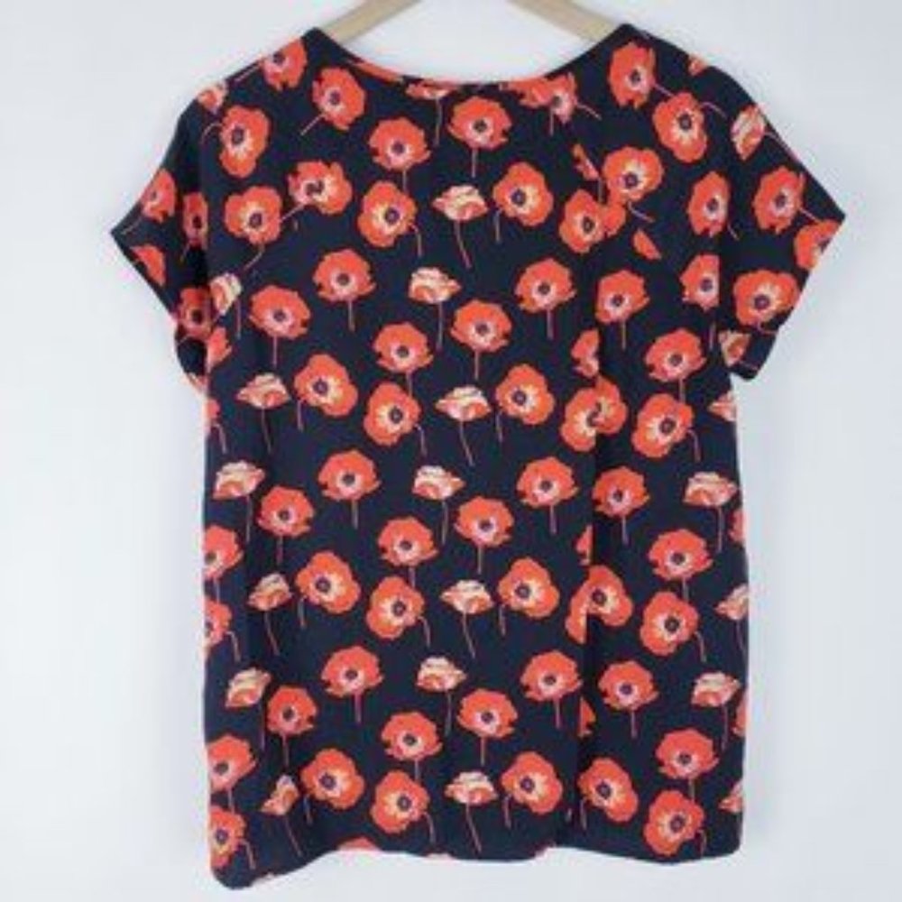 Cabi 3251 Flanders Poppy Flower Blouse L
